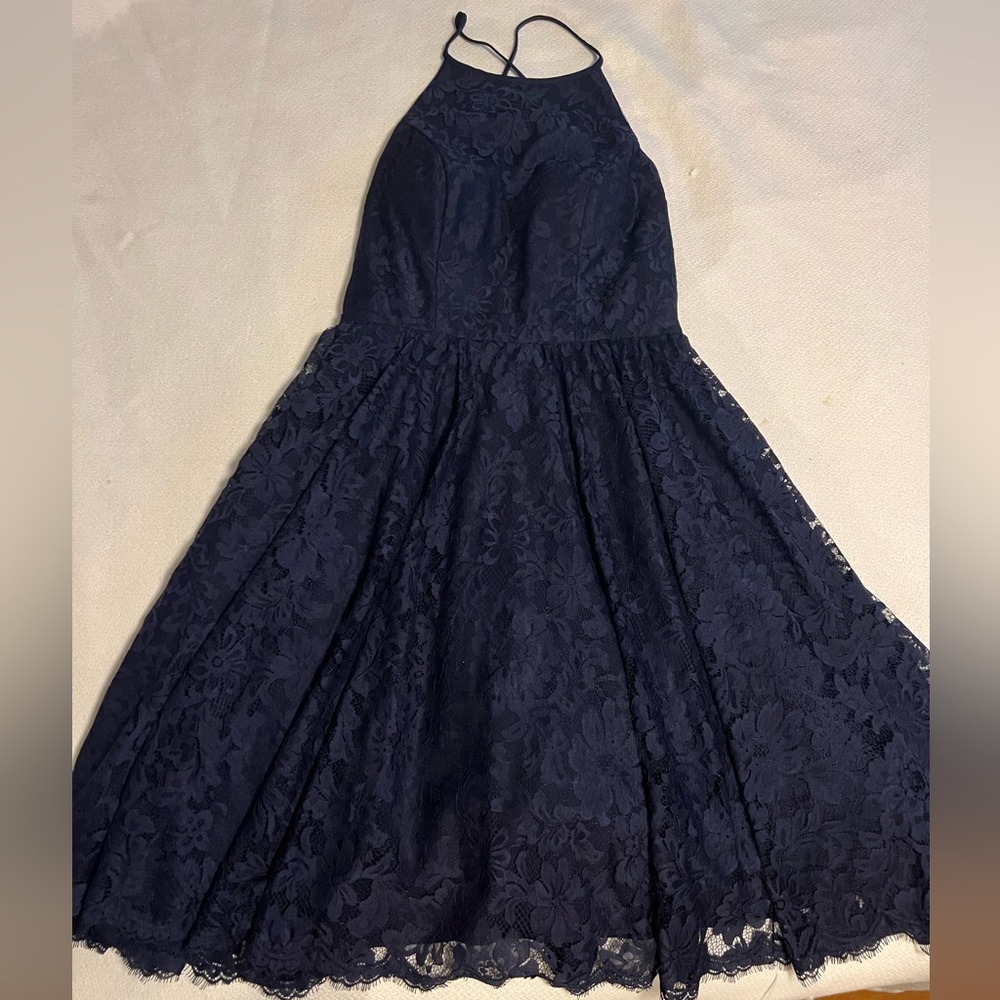 Weddington Way Blue Halter Pleated Sundress